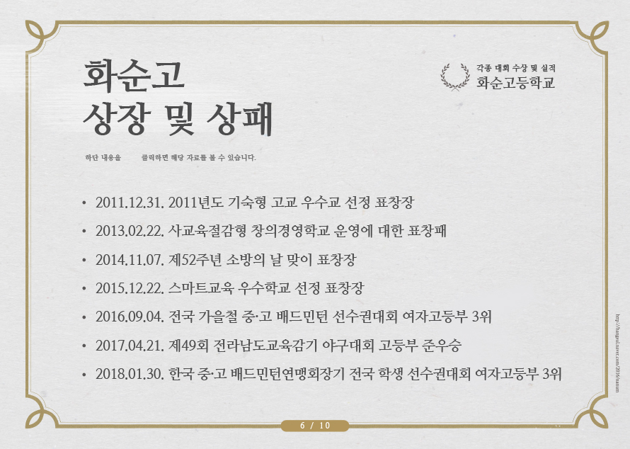 화순고 상장 및 상패